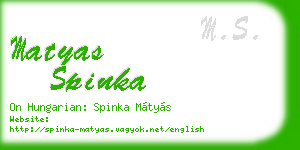 matyas spinka business card