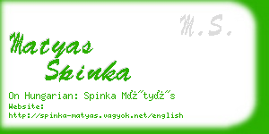 matyas spinka business card